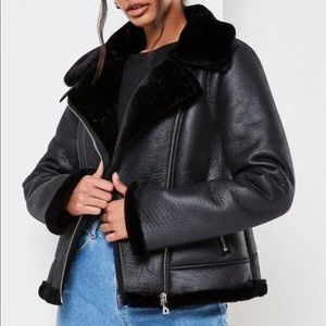 NWT Missguided aviator jacket coat